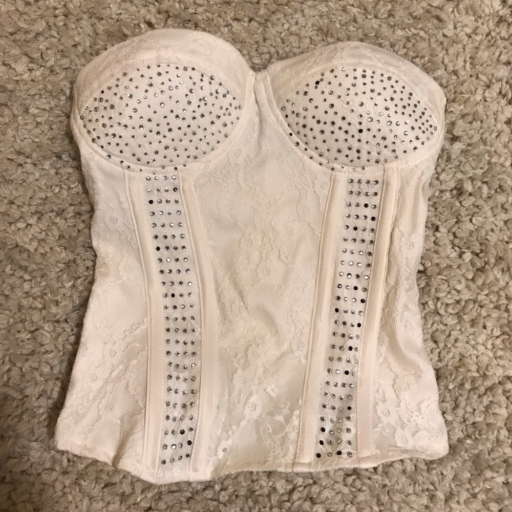 Cream boustier top